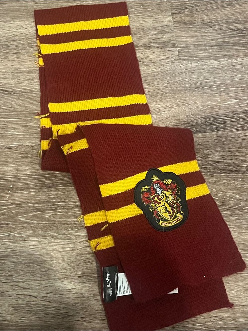 Harry Potter Gryffindor-Style Maroon & Yellow Knit Scarf
